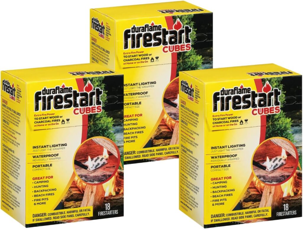 Duraflame Firestart Cubes fire starter for campfires, charcoal grills, and camping