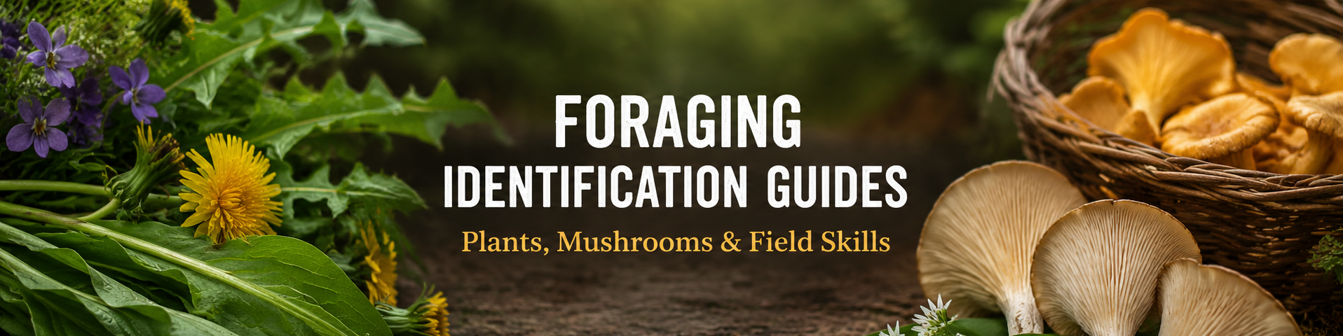 Foraging identification guides with wild edible plants, mushrooms, and field skills for beginner foragers